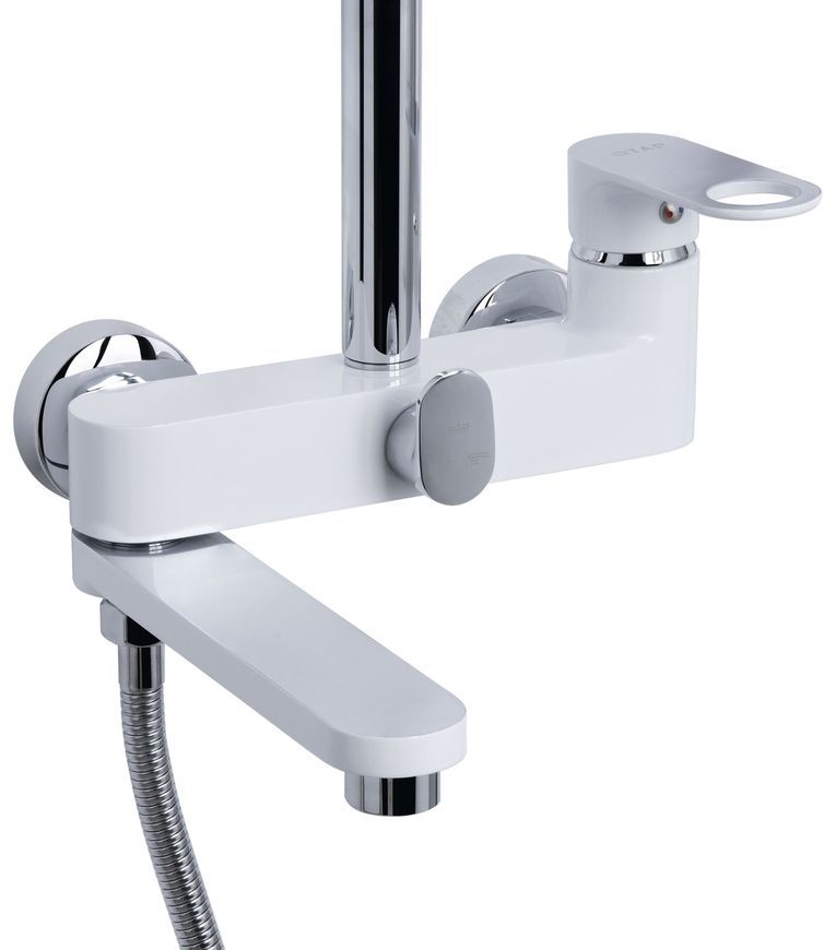 Душова система Qtap Jay з виливом на три споживача Chrome/White QTJAY111CRW45555 - QTJAY111CRW45555