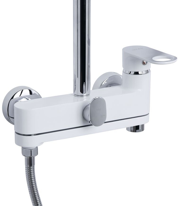 Душова система Qtap Jay з виливом на три споживача Chrome/White QTJAY111CRW45555 - QTJAY111CRW45555