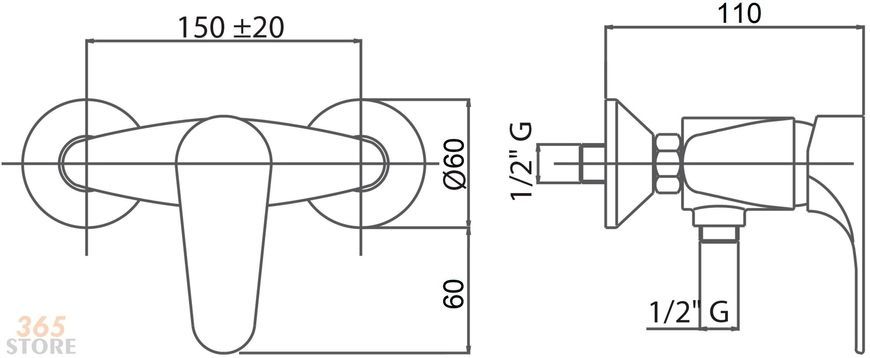 Змішувач для душу IMPERIAL 32-010-00 - IMP3201000