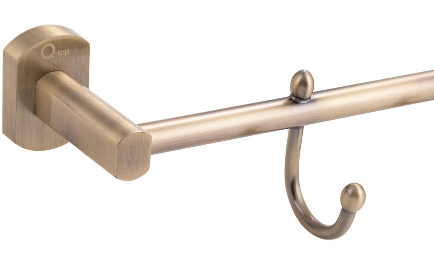 Держатель для полотенец и халатов (4 крючка) QTAP Liberty ANT 1154-4 бронза QTLIBANT11544