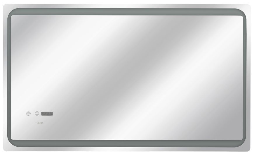 Дзеркало Qtap Mideya 1000х600 з LED-підсвічуванням, антизапотіванням, годинником, сенсорним вимикачем QT2078NCF10060W