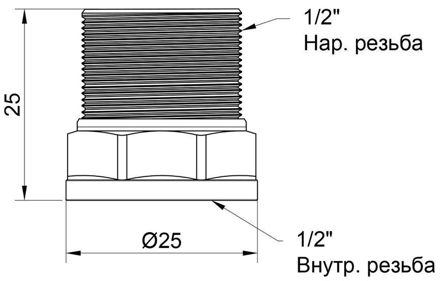 Переход латунный SD Plus 1/2"ВРх1/2"НР SD4091515