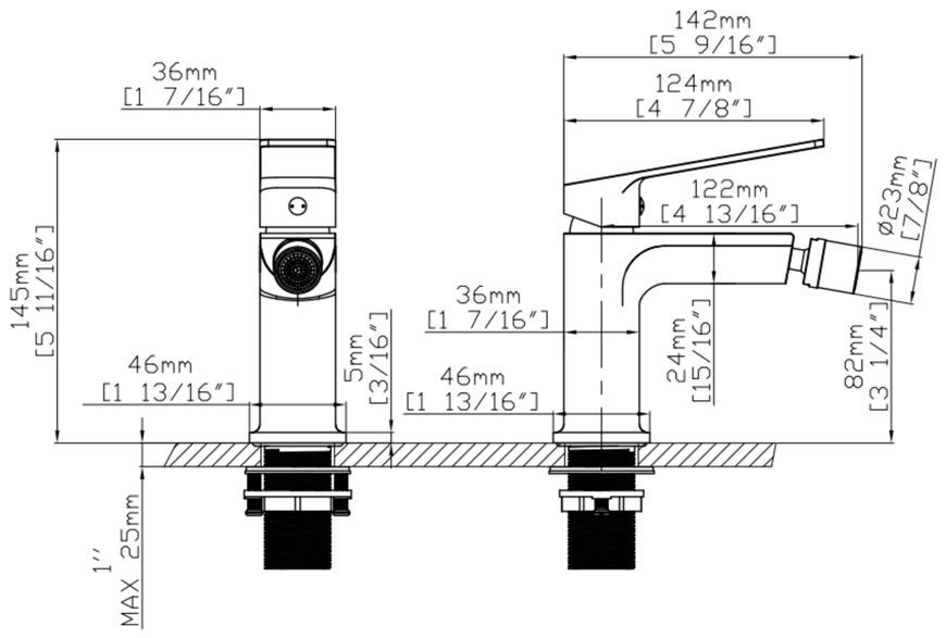 Смеситель для биде Qtap Capricorn Chrome (k26) QTCAP2060102C48223 - QTCAP2060102C48223