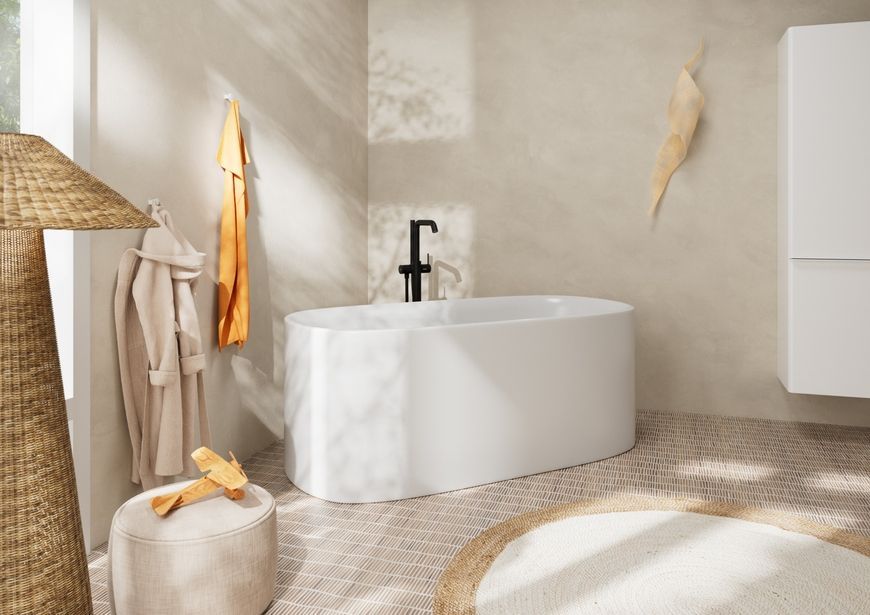 Змішувач для ванни підлоговий HANSGROHE Tecturis S Matt Black 73440670 чорний матовий - 73440670