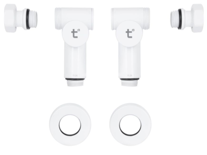 Комплект кранів для рушникосушарки Thermo Alliance Standart кутовий під ТЕН 1/2" SF395W15HEW білий - SF395W15HEW