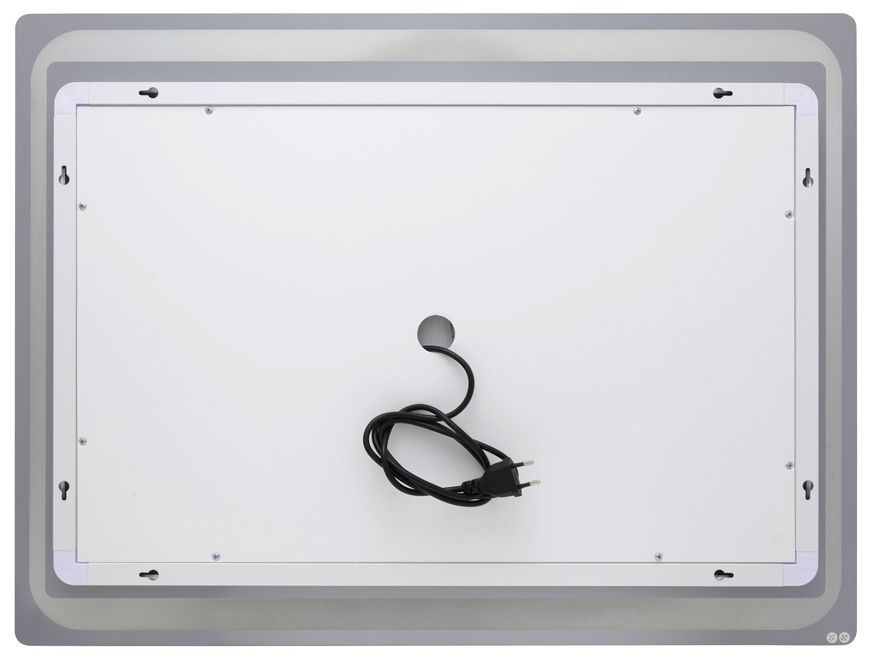 Дзеркало Qtap Mideya 1000х600 з LED-підсвічуванням, антизапотіванням, годинником, сенсорним вимикачем QT2078NCF10060W