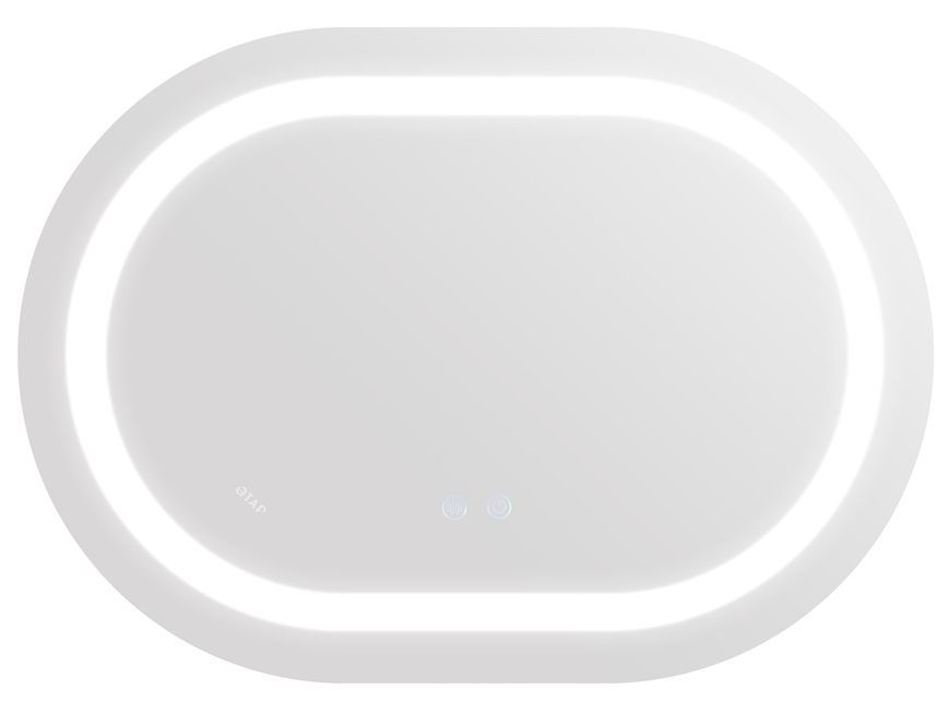 Дзеркало Qtap Gemini 500х700 овальне з LED-підсвічуванням Touch, з антизапотіванням, з димером, рег. темп. кольору (3000-6500K) QT2578R5070