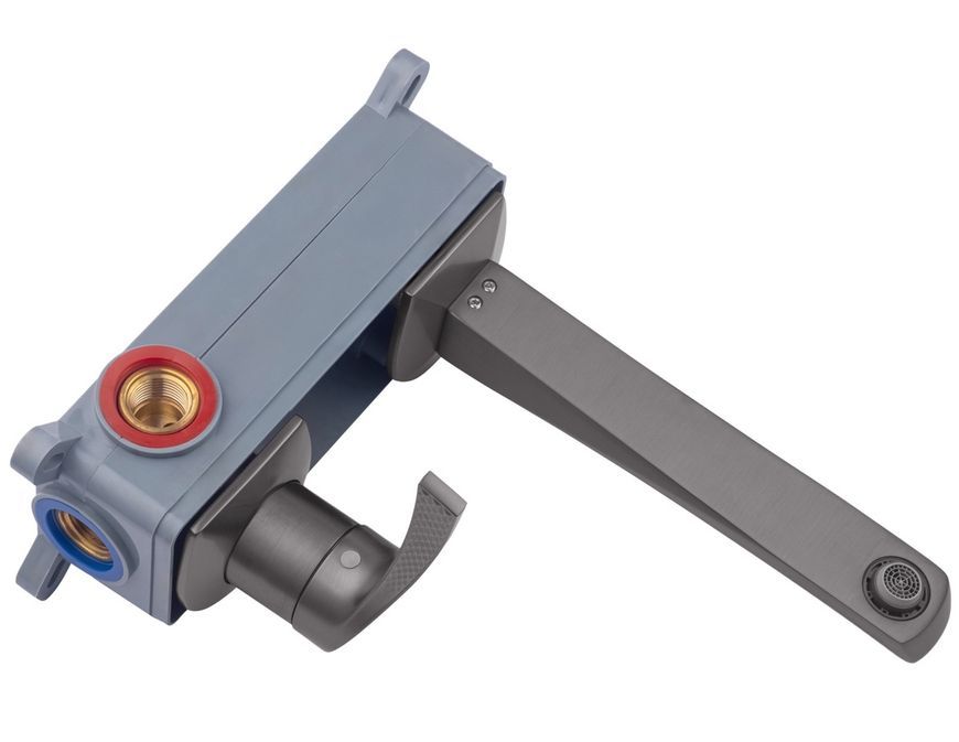Смеситель скрытого монтажа для раковины Kroner KRP Axis Line-GRP013 графит, латунь CV036863 - Line-GRP013