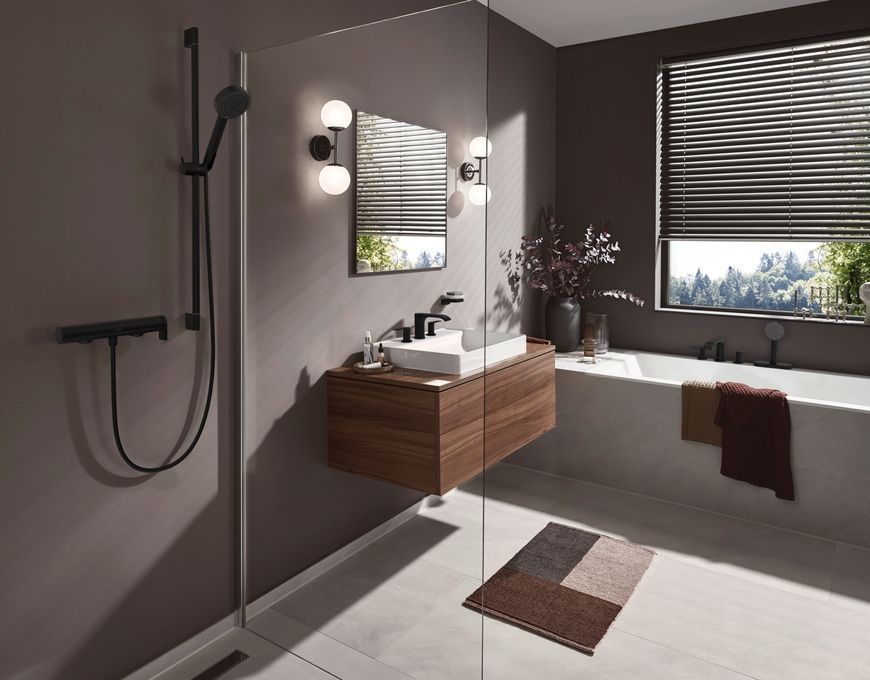 Змішувач для раковини HANSGROHE Vivenis 90 на 3 отвори Matt Black 75033670 чорний матовий з донним клапаном - 75033670