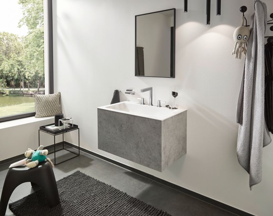 Змішувач для раковини HANSGROHE Finoris 160 на 3 отвори Chrome 76034000 хром з донним клапаном push-open - 76034000