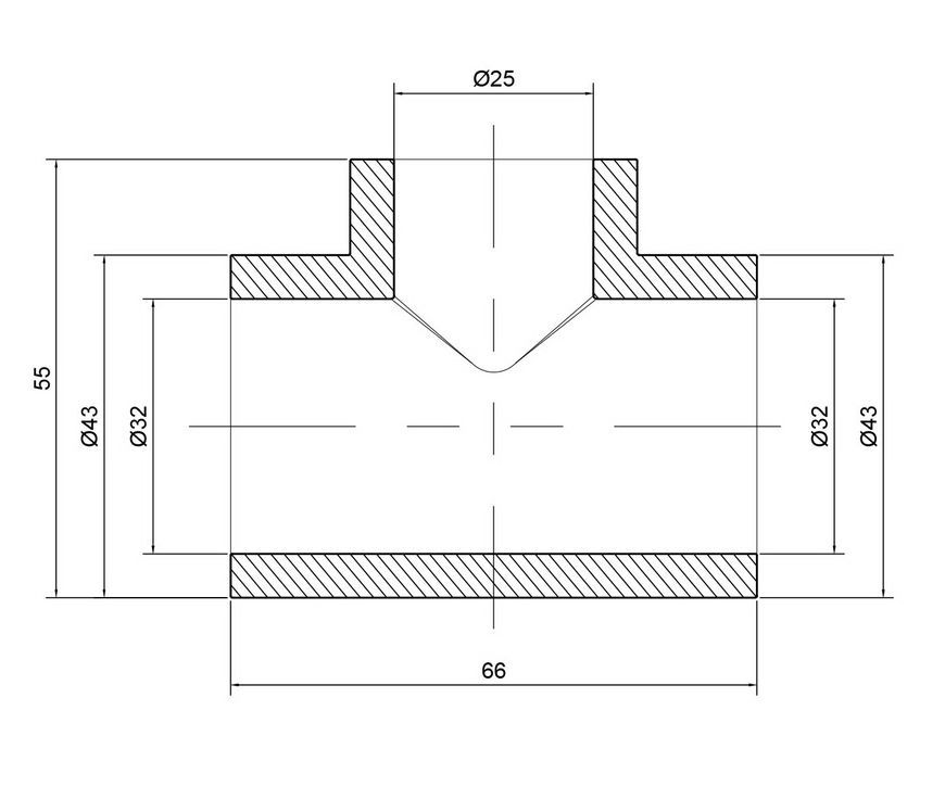 Трійник PPR THERMO ALLIANCE 32х25х32 - DSC103