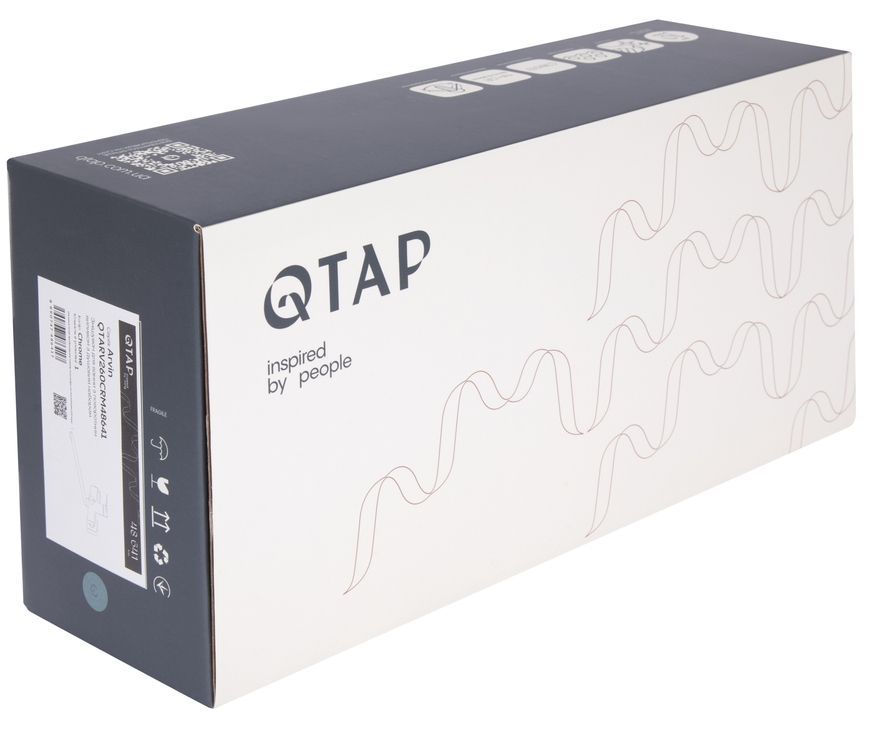 Смеситель для ванны Qtap Arvin с длинным поворотным изливом и душевым гарнитуром Chrome QTARV260CRM48641 - QTARV260CRM48641