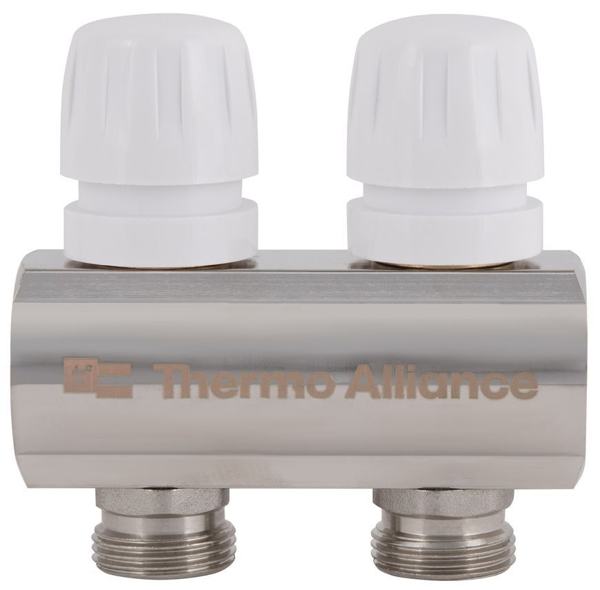 Колектор з витратомірами Thermo Alliance Standart 1" 2 виходи 3/4" SD235W2 латунь - SD235W2
