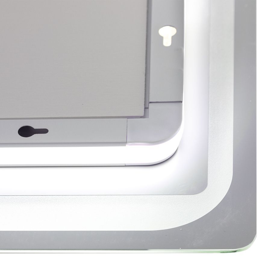 Дзеркало Qtap Mideya 1000х600 з LED-підсвічуванням, антизапотіванням, годинником, сенсорним вимикачем QT2078NCF10060W