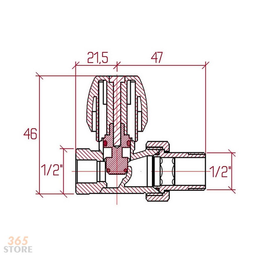 Кран (вентиль) радиаторный Icma 1/2" прямой №813 - 82813AD06