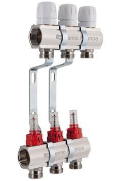 Колектор з витратомірами Thermo Alliance Standart 1" 3 виходи 3/4" SD235W3 латунь - SD235W3