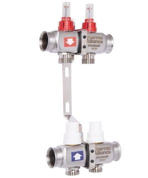 Колектор термо з витратомірами Thermo Alliance Standart 1" 2 виходи SD0042 нержавіюча сталь - SD0042