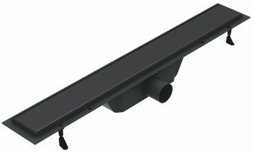 Трап линейный Imprese i-Flow 800 мм со сплошной решеткой, сухой затвор d4480BC черный - d4480BC