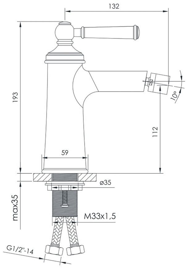 Змішувач для біде Imprese Hydrant brush nickel ZMK031806070 - ZMK031806070