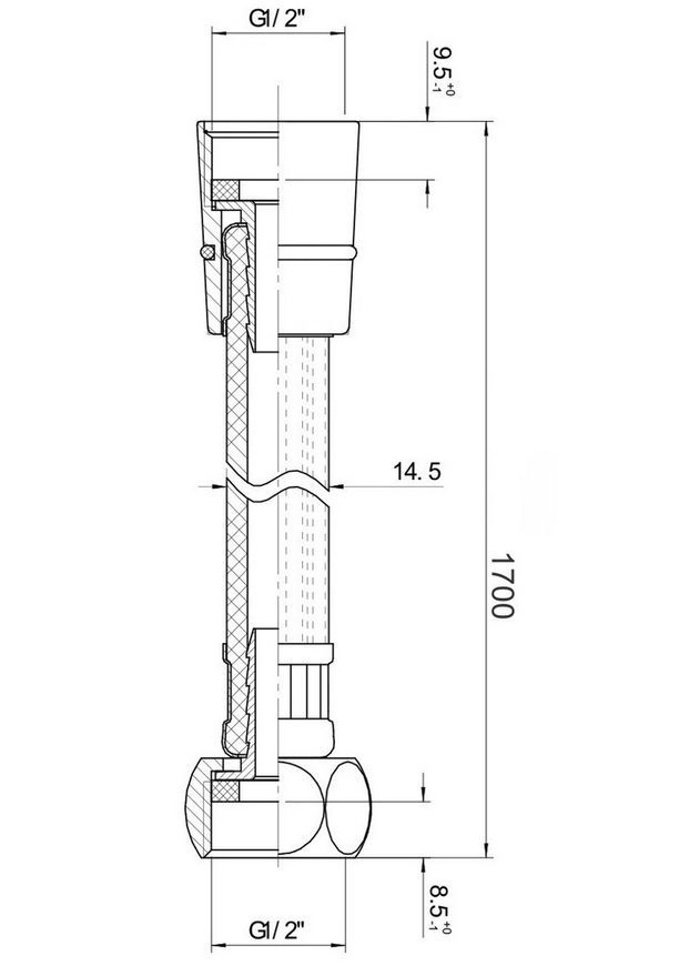 Шланг для душа Imprese PVC, 1700 мм, anti-twist f03600101AG хром - f03600101AG