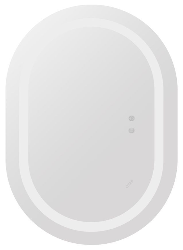 Дзеркало Qtap Gemini 650х900 овальне з LED-підсвічуванням Touch, з антизапотіванням, з димером, рег. темп. кольору (3000-6500K) QT2578R6590
