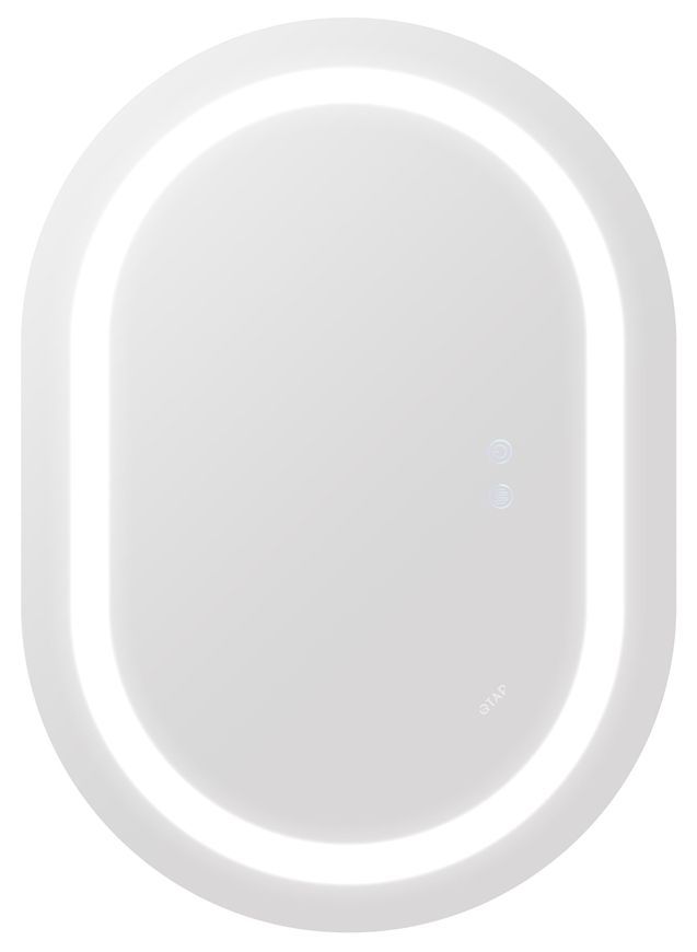 Дзеркало Qtap Gemini 650х900 овальне з LED-підсвічуванням Touch, з антизапотіванням, з димером, рег. темп. кольору (3000-6500K) QT2578R6590