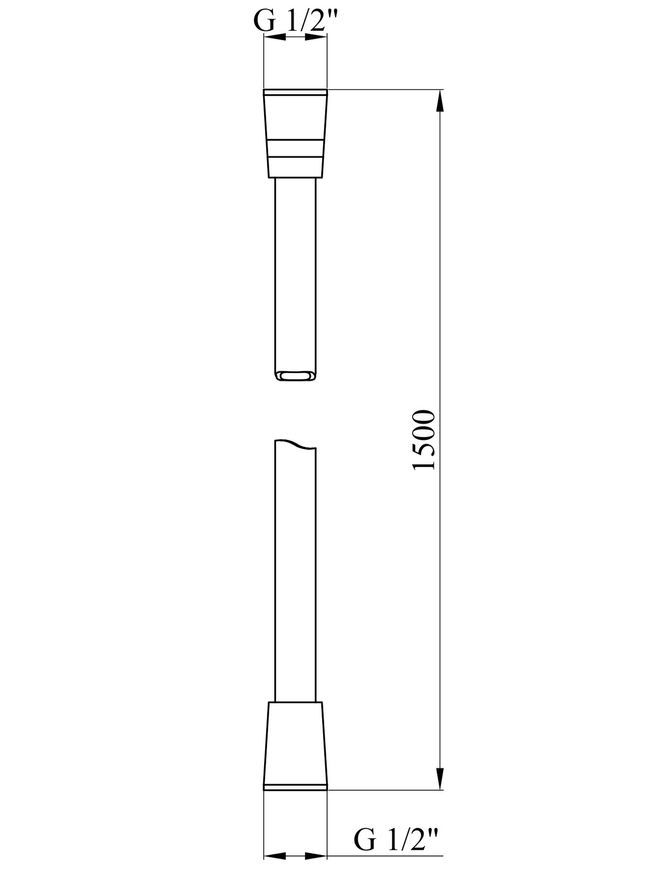 Шланг для душа Kroner Element 2860912923Z-5301 PVC 1500 мм, графит CV036162 - Element 2860912923Z-5301