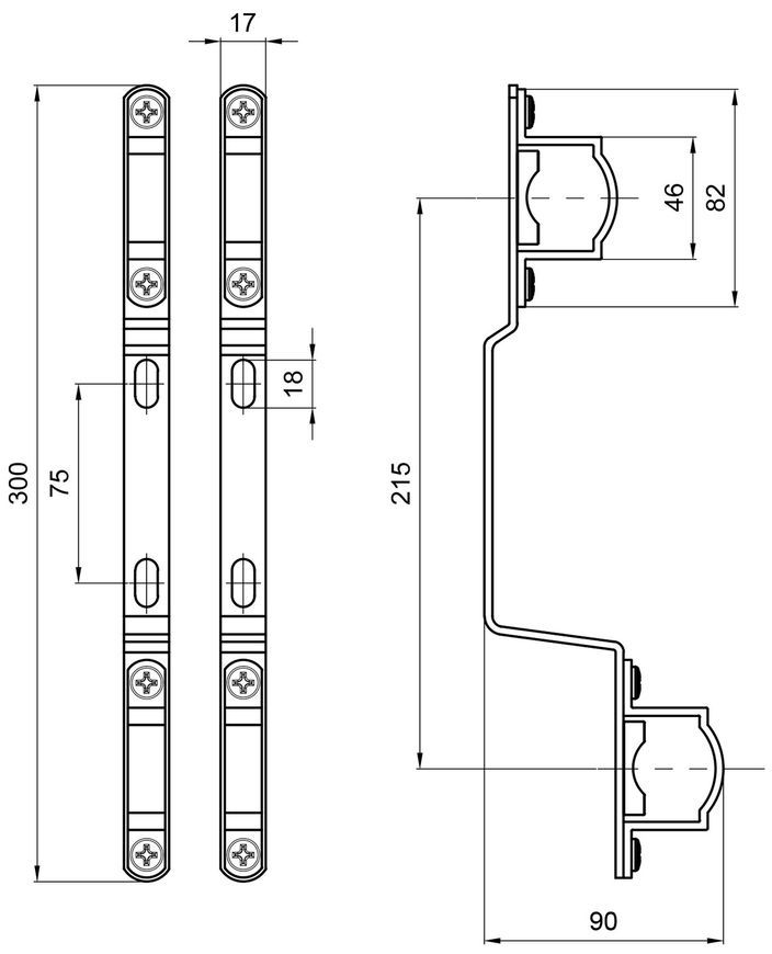 Крепление для коллектора настенное SD Plus пара 1" SD342 - SD342