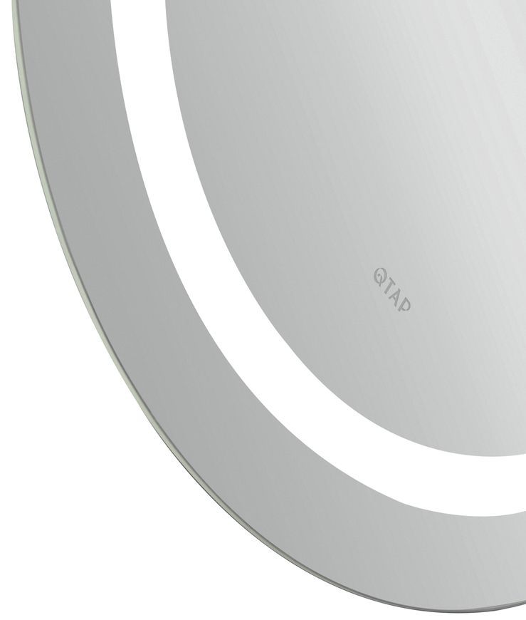 Дзеркало Qtap Gemini 650х900 овальне з LED-підсвічуванням Touch, з антизапотіванням, з димером, рег. темп. кольору (3000-6500K) QT2578R6590