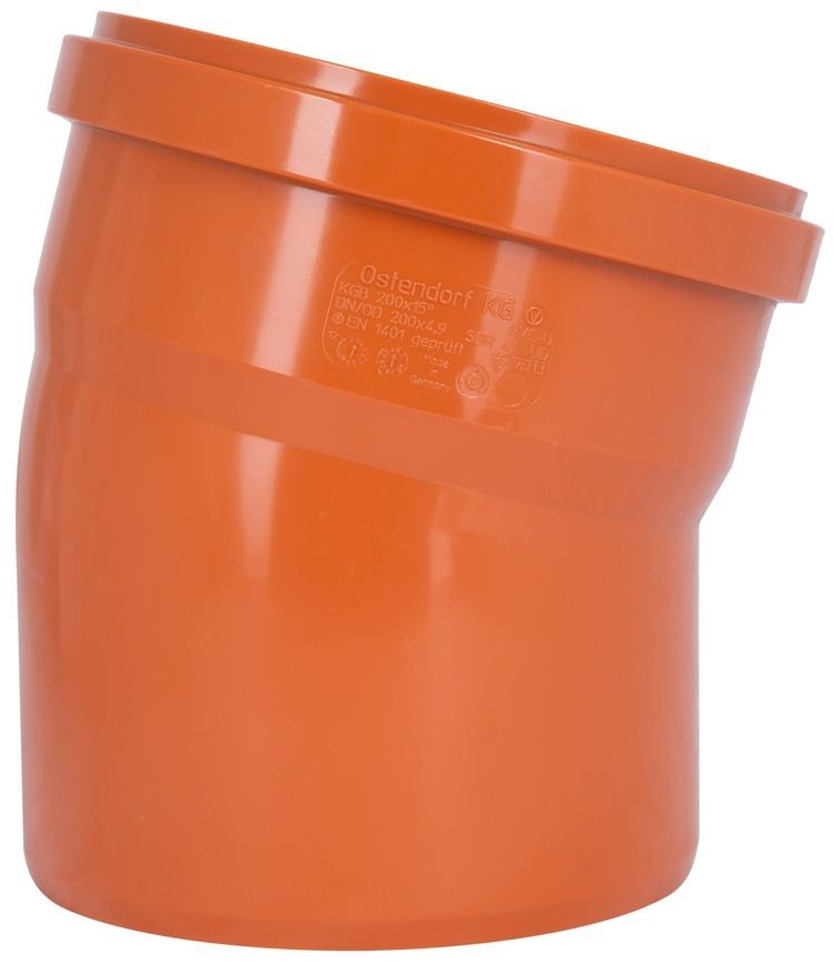 Коліно каналізаційне Ostendorf-OSMA KG System d200&times;15&deg; SD00058079