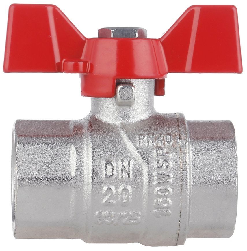 Кран шаровой Thermo Alliance Forte 3/4" ВР прямой, PN40, латунь, бабочка SF602W20 - SF602W20