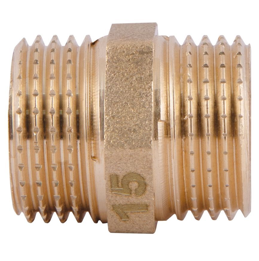 Ниппель латунный Thermo Alliance Standart 1/2"х1/2" НР равнопроходный SD4071515