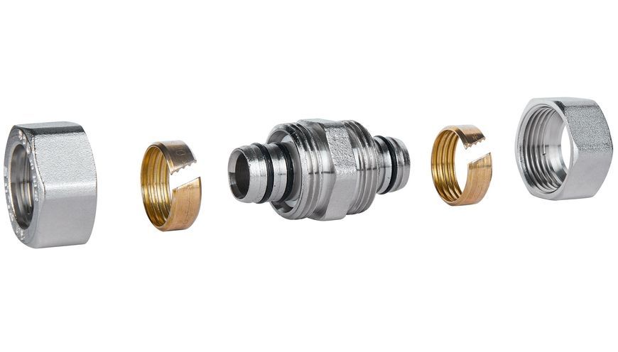 Муфта обтискна SD Plus 20х20 пряма розбірна латунь SD152W2020