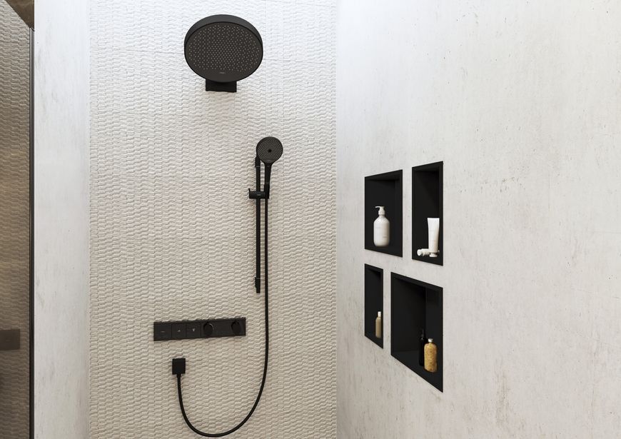 Ручной душ HANSGROHE Rainfinity 130 3jet Matt Black 26864670 черный матовый - 26864670