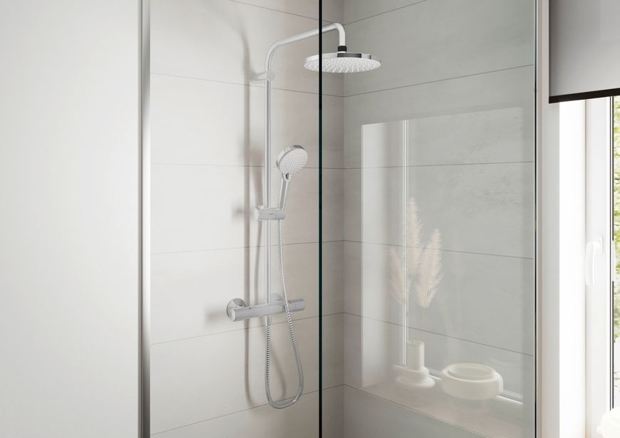Душевая система HANSGROHE Vernis Blend Showerpipe 200 1jet EcoSmart с термостатом 26089000 хром - 26089000