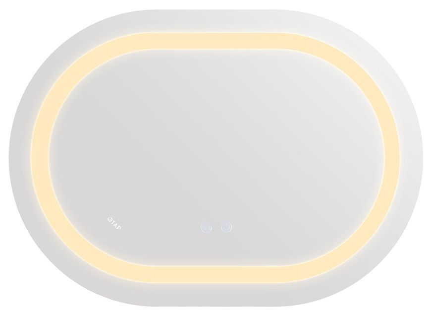 Дзеркало Qtap Gemini 650х900 овальне з LED-підсвічуванням Touch, з антизапотіванням, з димером, рег. темп. кольору (3000-6500K) QT2578R6590