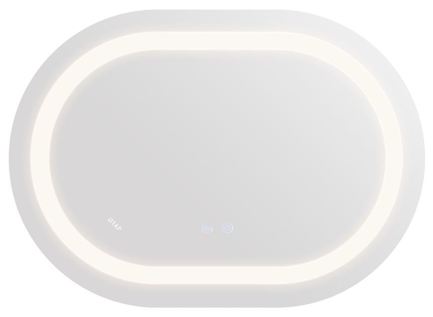 Дзеркало Qtap Gemini 650х900 овальне з LED-підсвічуванням Touch, з антизапотіванням, з димером, рег. темп. кольору (3000-6500K) QT2578R6590