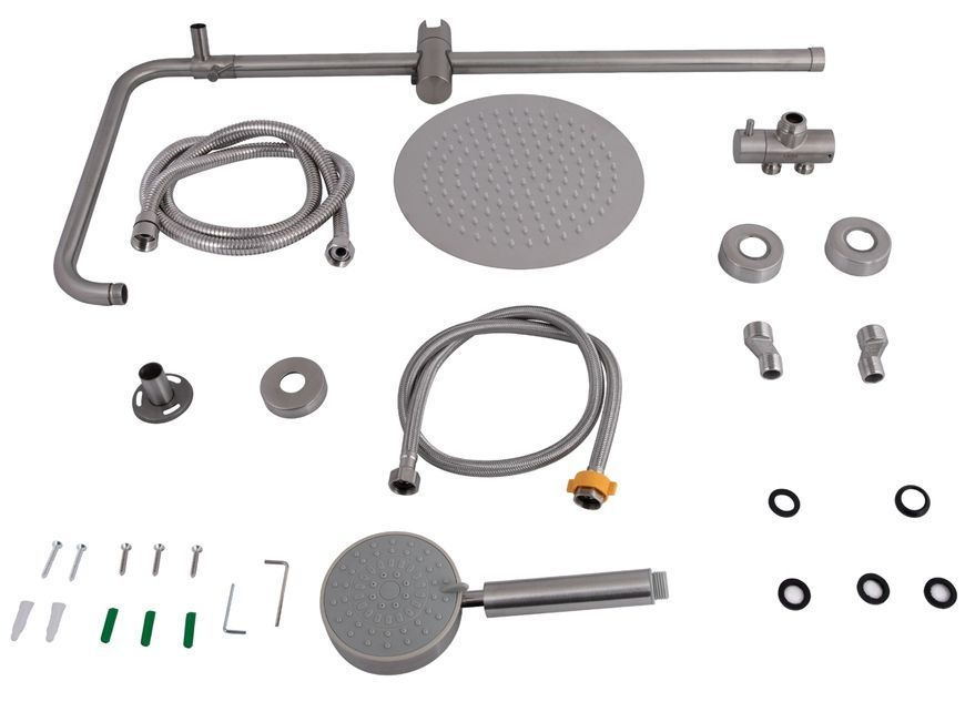 Душевая система (стойка) Lidz Aria 1120 Nickel на 2 потребителя без смесителя LDARI1120NKS46112 - LDARI1120NKS46112