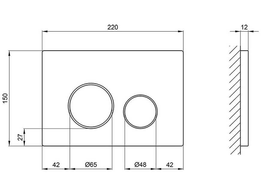 Панель смыва для унитаза QTAP Nest QT0111M11111SAT - QT0111M11111SAT