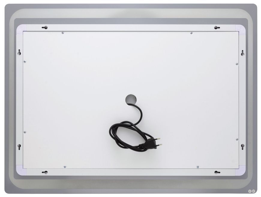 Дзеркало Qtap Mideya 800х600 з LED-підсвічуванням, антизапотіванням, годинником, сенсорним вимикачем QT2078NCF8060W