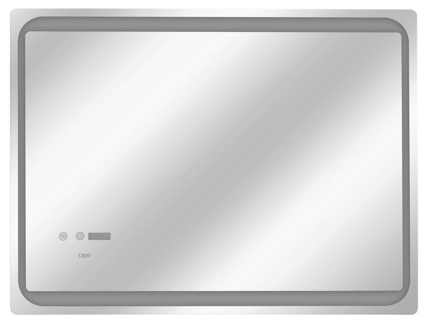 Дзеркало Qtap Mideya 800х600 з LED-підсвічуванням, антизапотіванням, годинником, сенсорним вимикачем QT2078NCF8060W