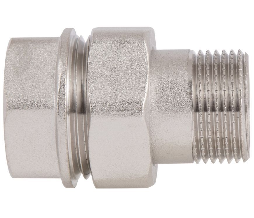 Згін-американка Thermo Alliance Forte 3/4" ВЗ нікельований, прямий, під плоску прокладку, латунь TAFG190W20