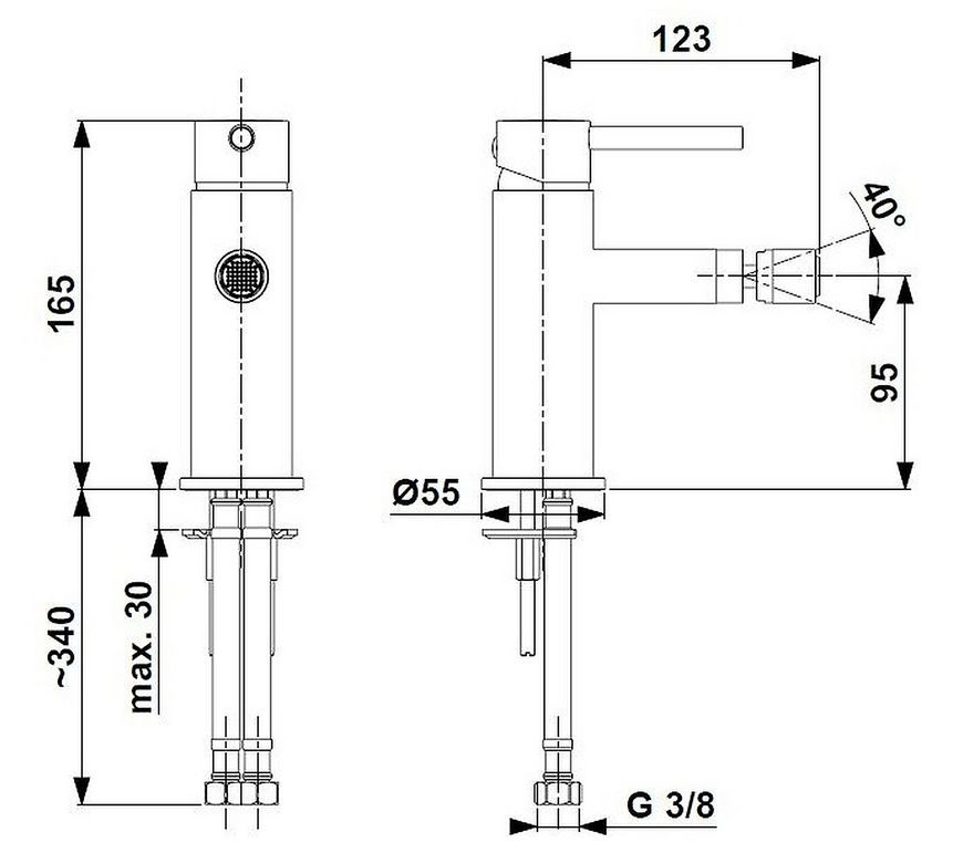 Смеситель для биде KFA ARMATURA MOZA GOLD 5037-015-31 с донным клапаном - 5037-015-31