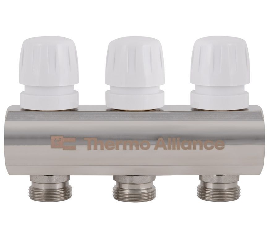 Коллектор с расходомерами Thermo Alliance Standart 1" 3 выхода 3/4" SD235W3 латунь - SD235W3