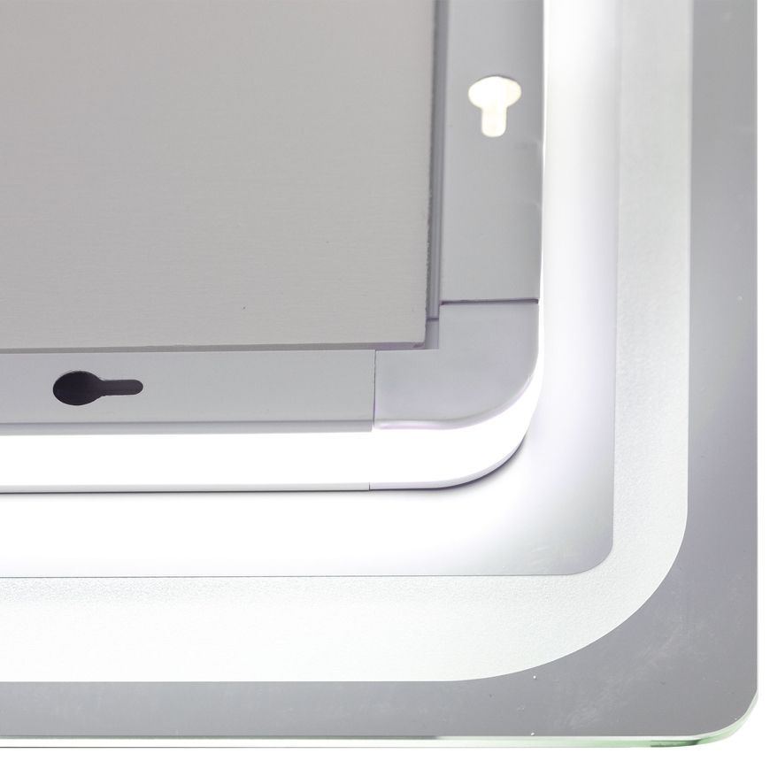 Дзеркало Qtap Mideya 800х600 з LED-підсвічуванням, антизапотіванням, годинником, сенсорним вимикачем QT2078NCF8060W