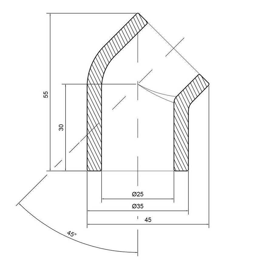 Уголок PPR THERMO ALLIANCE 25, 45&deg; - DSE102