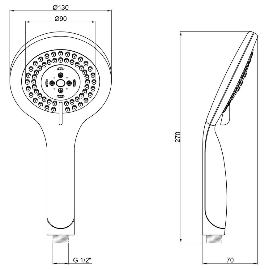 Лійка для ручного душу QTAP Rucni A128O5PCW - QTRUCA128O5PCW