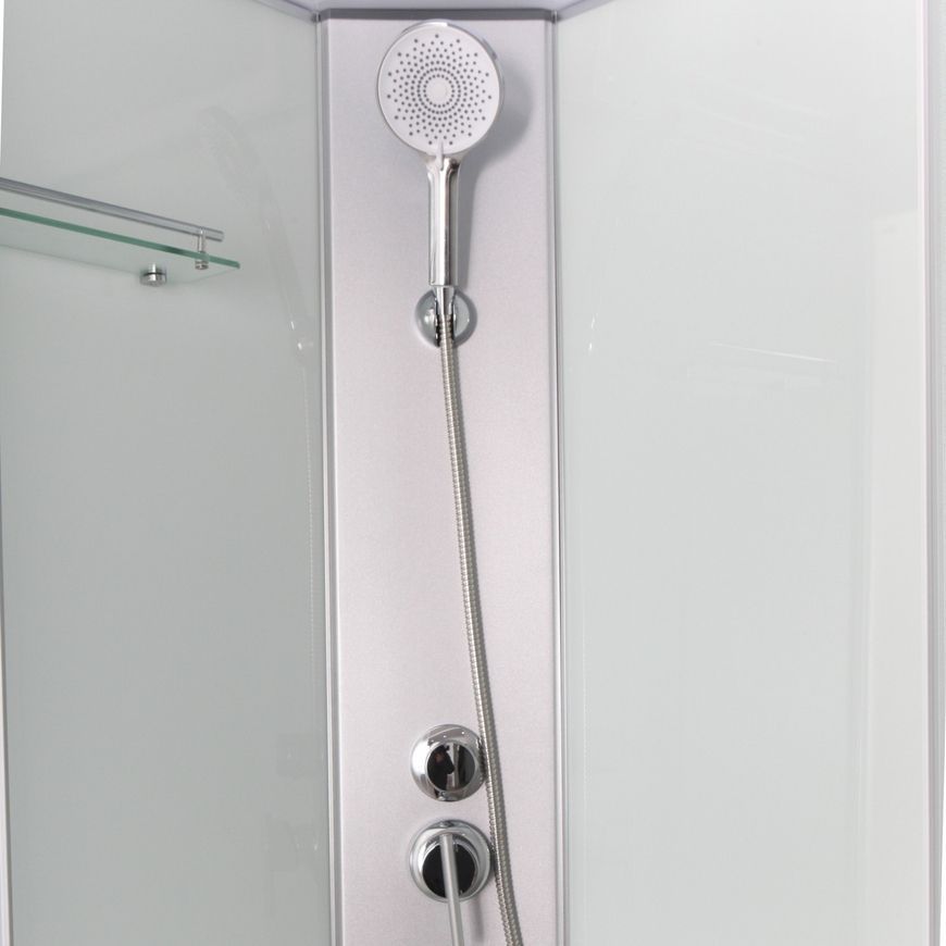 Душовий бокс Lidz Kubis SB90x90.SAT.LOW.FR низький, скло Frost 4 мм + стінки WHI LKSB9090SATLOWFR - LKSB9090SATLOWFR