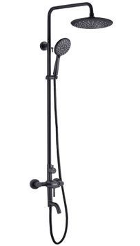 Душевая система Kroner KRP Edelstahl Klassisch-SCH063 на 3 потребителя черная матовая CV025650 - Klassisch-SCH063