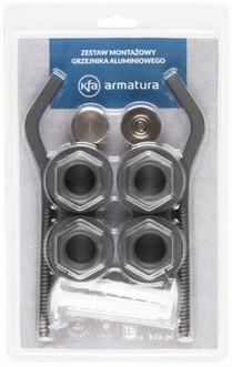 Набор крючков и пробок для алюминиевых радиаторов ARMATURA графит, 1"х1/2" 878-200-61
